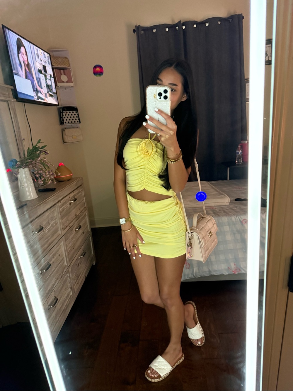 Yellow Mini Skirt Set - Picture 2 of 2